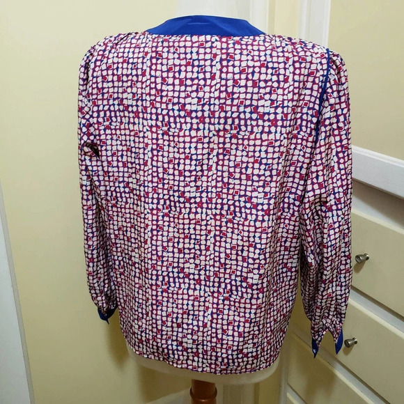 Vintage Blouse Button Down Red White & Blue by Jai Dalis New York Size 18 - Picture 5 of 8